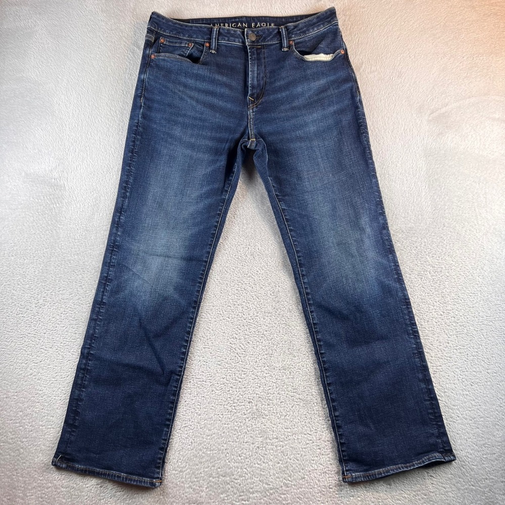 American Eagle Classic Bootcut Selvedge Jeans Mens 34x29 Blue AirFlex+ Denim